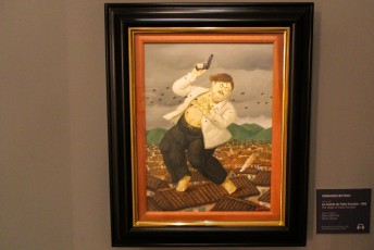 En een schilderij waarop Pablo Escobar's laatste seconden in beeld zijn gebracht.