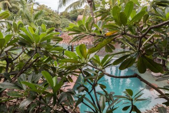 Het uitzicht vanuit onze eerste hotelkamer in Honiara.