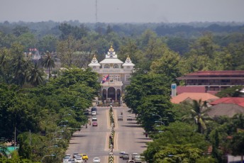 het uitzicht van bovenaf op het presidentieel paleis