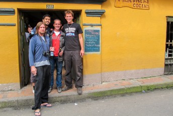 Nick (uiterst rechts op de foto) leerde ik kennen in Peru. Hagan en Sebastian zijn ook goede vrienden geworden.