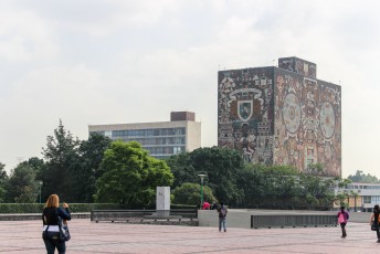 de universiteitsbieb in Mexico stad, 1 groot mozaiek