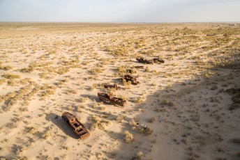 Tenminste, vroeger lag het dorp op de oever van de Aral zee.