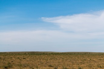 Dit is een typisch landschap in Kazakhstan gespeend van enig kenmerk.
