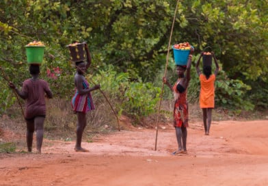 Meisjes met cashew noten, uit het fotoalbum Guinea-Bissau op www.edvervanzijnbed.nl