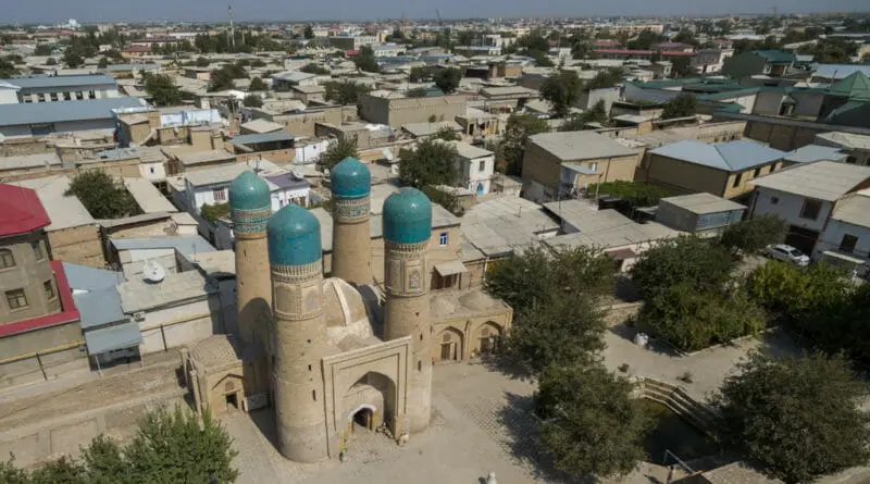 Char Minor Madrassa Oezbekistan in vogelvlucht