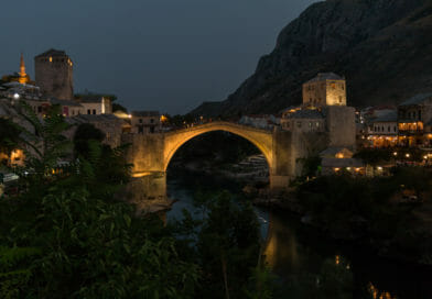 Mostar Stari Bridge by Night foto uit Fotoalbum Bosnië en Herzegovina.